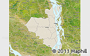 Shaded Relief 3D Map of Sirajganj Zl, satellite outside