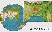 Satellite Location Map of Sirajganj Zl, within the entire country