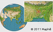 Satellite Location Map of Sirajganj Zl