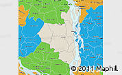 Shaded Relief Map of Sirajganj Zl, political outside