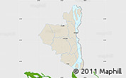 Shaded Relief Map of Sirajganj Zl, single color outside
