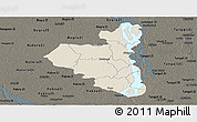 Shaded Relief Panoramic Map of Sirajganj Zl, darken