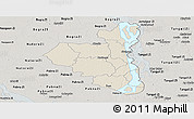 Shaded Relief Panoramic Map of Sirajganj Zl, semi-desaturated