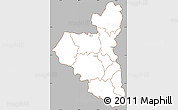 Gray Simple Map of Sirajganj Zl, cropped outside