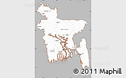 Gray Simple Map of Bangladesh, cropped outside