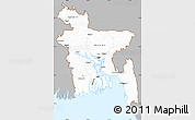 Gray Simple Map of Bangladesh, single color outside