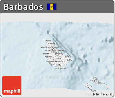 Gray 3D Map of Barbados