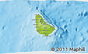 Physical 3D Map of Barbados, desaturated, land only
