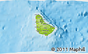 Physical 3D Map of Barbados, lighten, land only