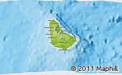 Physical 3D Map of Barbados, political outside