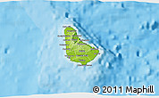 Physical 3D Map of Barbados, political shades outside