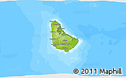 Physical 3D Map of Barbados, single color outside, bathymetry sea