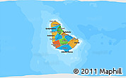 Political 3D Map of Barbados, darken, land only