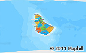 Political 3D Map of Barbados, lighten, land only