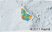 Political 3D Map of Barbados, lighten, semi-desaturated