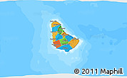 Political 3D Map of Barbados, single color outside, bathymetry sea