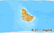 Political Shades 3D Map of Barbados, single color outside, bathymetry sea