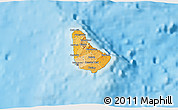 Political Shades 3D Map of Barbados, single color outside, shaded relief sea