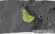 Satellite 3D Map of Barbados, darken, desaturated