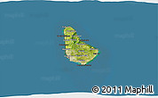 Satellite 3D Map of Barbados, darken, land only