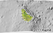 Satellite 3D Map of Barbados, lighten, desaturated