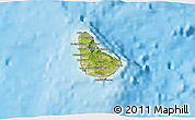 Satellite 3D Map of Barbados, physical outside