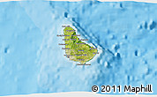 Satellite 3D Map of Barbados, political shades outside