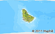 Satellite 3D Map of Barbados, single color outside, bathymetry sea