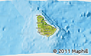 Satellite 3D Map of Barbados, single color outside, bathymetry sea, shaded relief sea