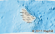 Shaded Relief 3D Map of Barbados, darken, land only