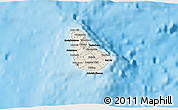 Shaded Relief 3D Map of Barbados, darken, semi-desaturated, land only