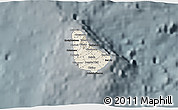 Shaded Relief 3D Map of Barbados, darken, semi-desaturated