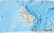 Shaded Relief 3D Map of Barbados, desaturated, land only
