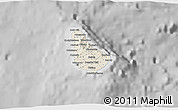 Shaded Relief 3D Map of Barbados, desaturated