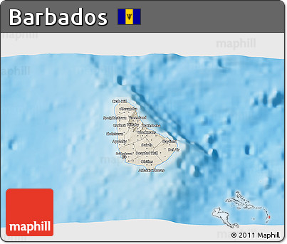 Shaded Relief 3D Map of Barbados