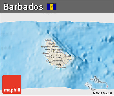 Shaded Relief 3D Map of Barbados