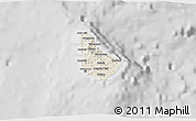 Shaded Relief 3D Map of Barbados, lighten, desaturated