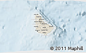 Shaded Relief 3D Map of Barbados, lighten