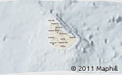 Shaded Relief 3D Map of Barbados, lighten, semi-desaturated