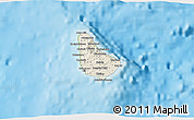 Shaded Relief 3D Map of Barbados, physical outside