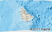 Shaded Relief 3D Map of Barbados, political outside