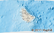 Shaded Relief 3D Map of Barbados, political outside, shaded relief sea