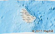 Shaded Relief 3D Map of Barbados, semi-desaturated, land only