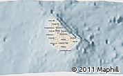 Shaded Relief 3D Map of Barbados, semi-desaturated