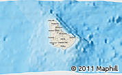 Shaded Relief 3D Map of Barbados, single color outside, bathymetry sea, shaded relief sea