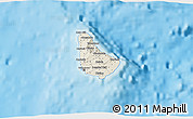 Shaded Relief 3D Map of Barbados, single color outside