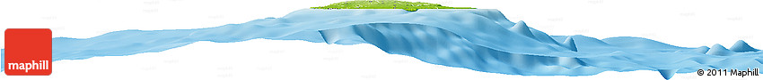 Physical Horizon Map of Barbados, desaturated, land only