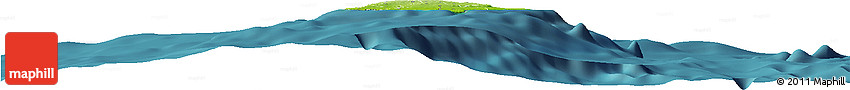 Physical Horizon Map of Barbados, single color outside, satellite sea