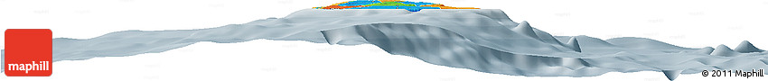 Political Horizon Map of Barbados, semi-desaturated