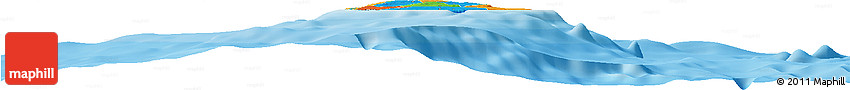 Political Horizon Map of Barbados, single color outside